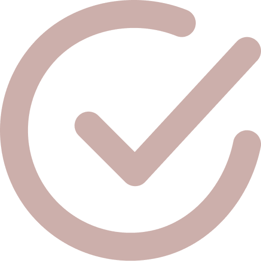 Checkmark inside a circle on black background.